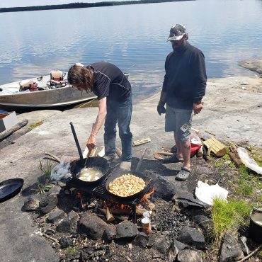 Delicious Shore Lunch Cooked by Guide