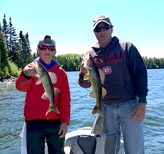 Father and Son Walleye Catches